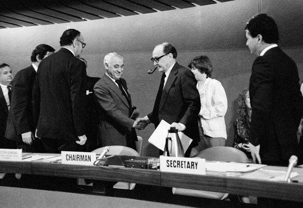 UN delegates at an early human rights treaty session, Geneva
