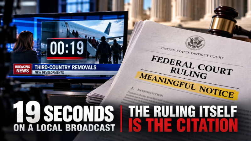 Nineteen Seconds on a Local Broadcast. The Ruling Itself Is the Citation.