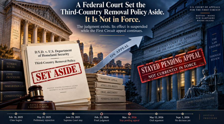A Federal Court Set the Third-Country Removal Policy Aside. It Is Not in Force.